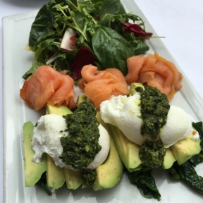 Gluten-free eggs and smoked salmon from 208 Rodeo